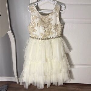 American Princess Cream and Gold Formal Dress